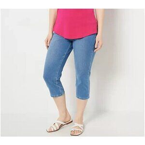 Belle by Kim Gravel Petite Flexibelle Capri Jeans Classic Wash Petite 2